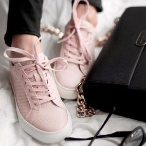 Greats The Royale Perforated Blush Leather Sneakers Size 6